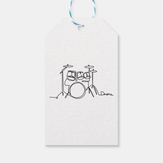 Drummer Music Design One-Line Drums Cadeaulabel (Achterkant)