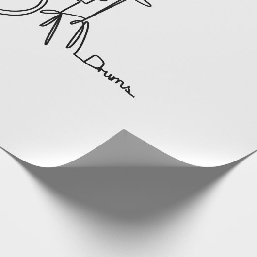 Drummer Music Design One-Line Drums Cadeaupapier (Hoek)