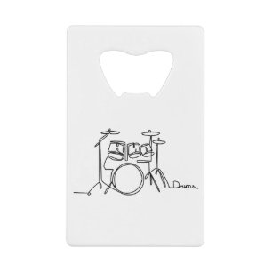 Drummer Music Design One-Line Drums Creditkaart Flessenopener