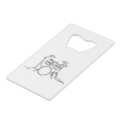 Drummer Music Design One-Line Drums Creditkaart Flessenopener (Achterkant Gekanteld)