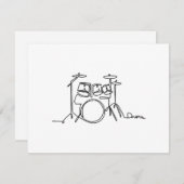 Drummer Music Design One-Line Drums Feestdagenkaart (Voorkant / Achterkant)