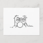 Drummer Music Design One-Line Drums Feestdagenkaart (Voorkant)