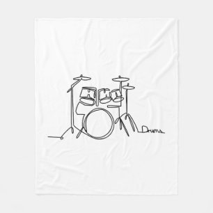Drummer Music Design One-Line Drums Fleece Deken