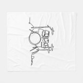Drummer Music Design One-Line Drums Fleece Deken (Voorkant (Horizontaal))