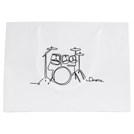 Drummer Music Design One-Line Drums Groot Cadeauzakje (Voorkant)