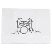 Drummer Music Design One-Line Drums Groot Cadeauzakje (Achterkant)