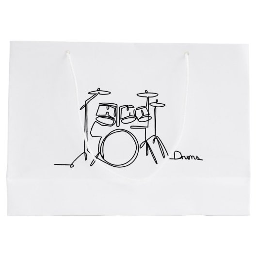 Drummer Music Design One-Line Drums Groot Cadeauzakje (Achterkant)