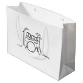 Drummer Music Design One-Line Drums Groot Cadeauzakje (Achterkant Gekanteld)