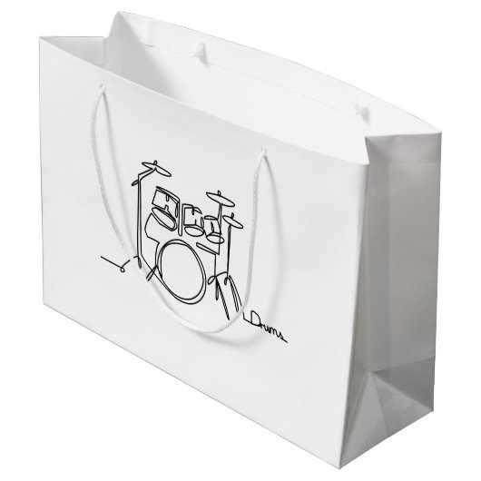 Drummer Music Design One-Line Drums Groot Cadeauzakje (Achterkant Gekanteld)