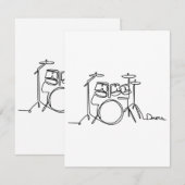 Drummer Music Design One-Line Drums Informatiekaartje (Voorkant / Achterkant)
