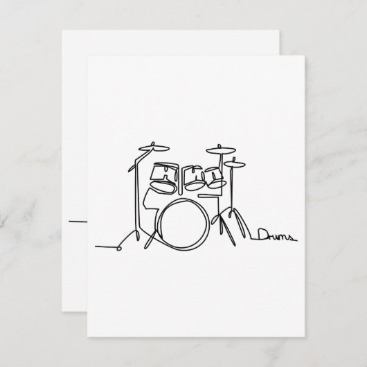 Drummer Music Design One-Line Drums Informatiekaartje (Voorkant / Achterkant)