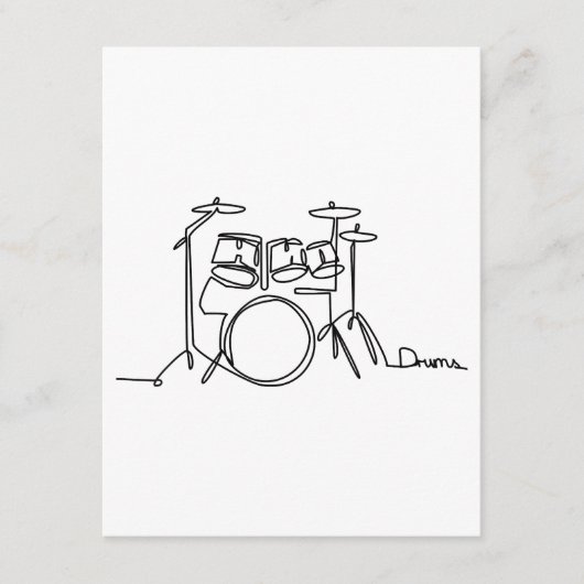 Drummer Music Design One-Line Drums Informatiekaartje (Voorkant)