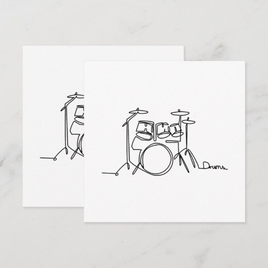 Drummer Music Design One-Line Drums Kaart (Voorkant / Achterkant)
