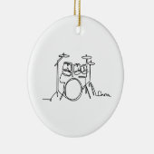 Drummer Music Design One-Line Drums Keramisch Ornament (Rechts)