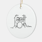 Drummer Music Design One-Line Drums Keramisch Ornament (Links)
