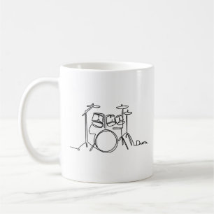 Drummer Music Design One-Line Drums Koffiemok