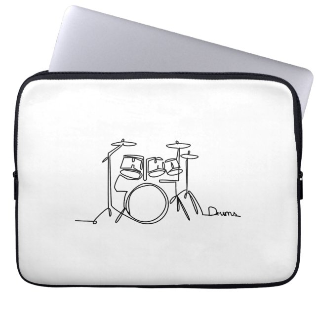 Drummer Music Design One-Line Drums Laptop Sleeve (Voorkant)