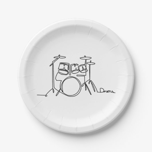 Drummer Music Design One-Line Drums Papieren Bordje (Voorkant)