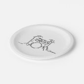 Drummer Music Design One-Line Drums Papieren Bordje (Gekanteld)