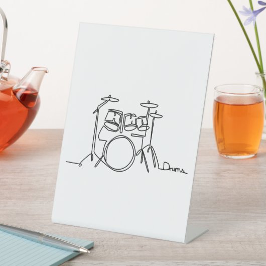 Drummer Music Design One-Line Drums Reclamebord Met Voetstuk (Insitu)