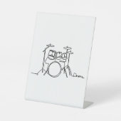 Drummer Music Design One-Line Drums Reclamebord Met Voetstuk (Voorkant)