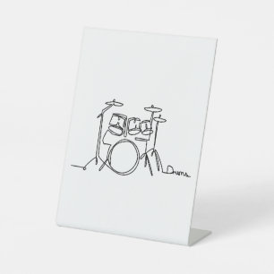 Drummer Music Design One-Line Drums Reclamebord Met Voetstuk