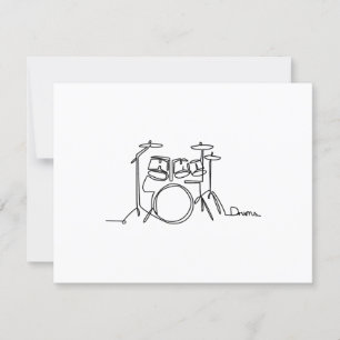 Drummer Music Design One-Line Drums RSVP Kaartje
