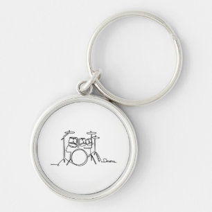 Drummer Music Design One-Line Drums Sleutelhanger