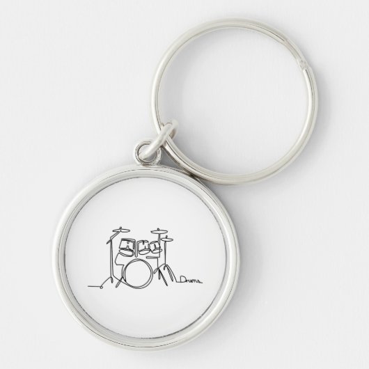 Drummer Music Design One-Line Drums Sleutelhanger (Voorkant)
