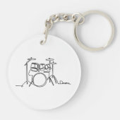 Drummer Music Design One-Line Drums Sleutelhanger (Achterkant)