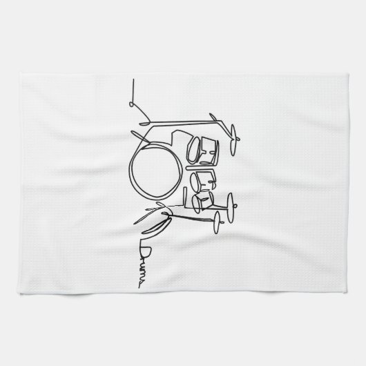 Drummer Music Design One-Line Drums Theedoek (Horizontaal)