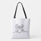 Drummer Music Design One-Line Drums Tote Bag (Achterkant)