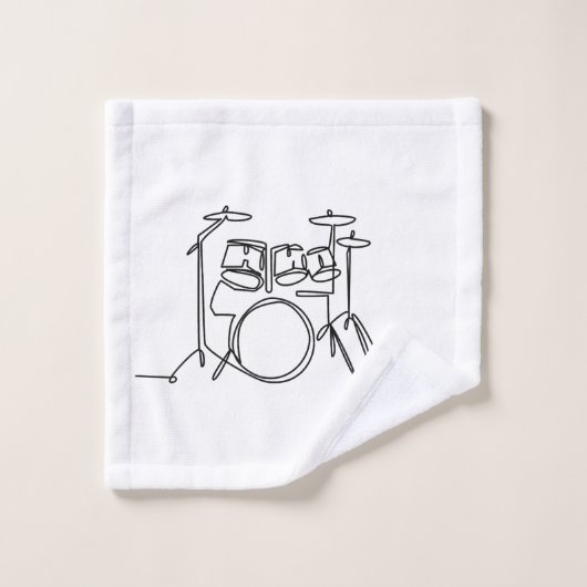 Drummer Music Design One-Line Drums Washandje (Wasdoekje)
