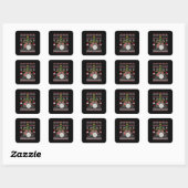 Drummer Musical Instrument Ugly Kerstmis Vierkante Sticker (Vel)