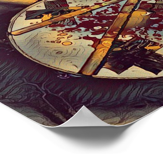 Drummer Musician Bloody Drum Kit Rock N Roll Print (Hoek)