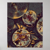 Drummer Musician Bloody Drum Kit Rock N Roll Print (Voorkant)
