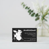 Drummer Musician Drum Kit Music Teacher Drumming B Visitekaartje (Staand voorkant)