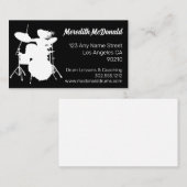 Drummer Musician Drum Kit Music Teacher Drumming B Visitekaartje (Voorkant / Achterkant)