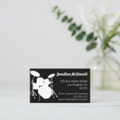 Drummer Musician Drum Kit Music Teacher Drumming Visitekaartje (Staand voorkant)