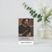Drummer Musicus QR Code Foto Visitekaartje (Staand voorkant)