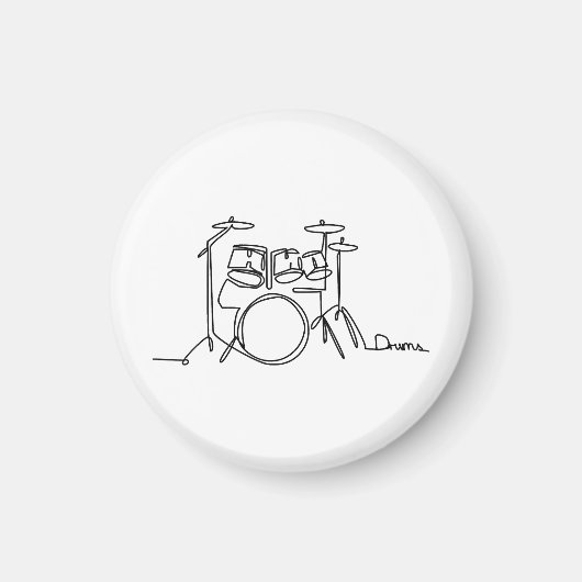 Drummer Muziekinrichting Eén lijn Drums Magneet (Voorkant)