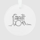 Drummer Muziekinrichting Eén-Line Drums Ornament (achterkant)