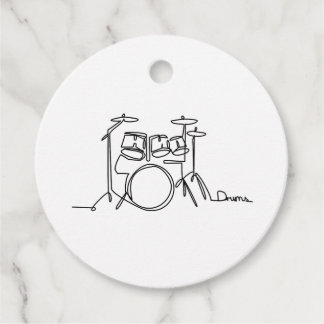 Drummer Muziekinrichting Eénlijn Drums Bedankjes Labels