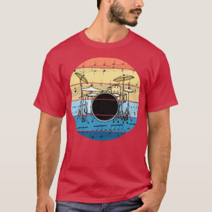 Drummer muzieknotatie drum kit percussionist muzie t-shirt
