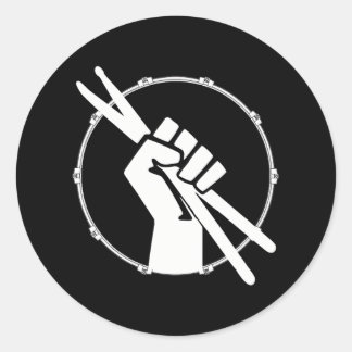 Drummer muzikant die houdt van drums ronde sticker