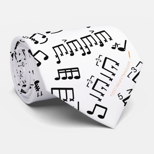 Drummer Necktie Musician Novelty Drumming Notes Stropdas (Opgerold)