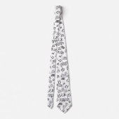 Drummer Necktie Musician Novelty Drumming Notes Stropdas (Achterkant)