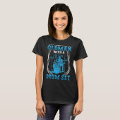 Drummer Never Underestimate Old Man With Drum Set T-shirt (Voorkant volledig)