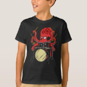 Drummer Octopus Drumsticks Drumset T-shirt (Voorkant)