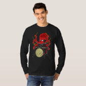 Drummer Octopus Drumstok Drumspelend Zee Dier T-shirt (Voorkant volledig)
